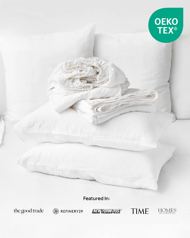 White linen sheet set