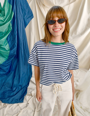 Sundry Cropped Boxy Tee in Optic White