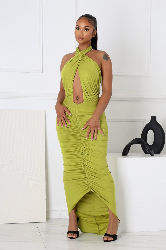 Mermaid Inspired Halter Maxi Dress