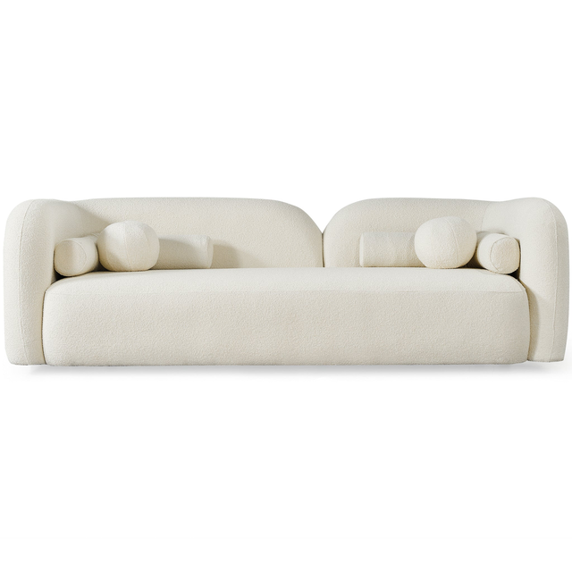 Bodrum Ivory Boucle Curved Sofa