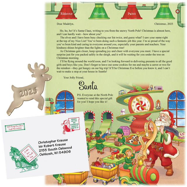 Personalized Letter From Santa and Ornament
