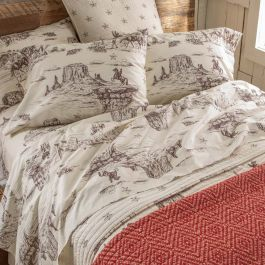 Tumbleweed Trail Western Toile Sheet Set