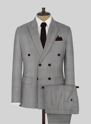 Worsted Light Gray Wool Suit