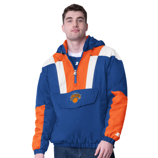  New York Knicks Starter Charger Half-Zip Pullover Jacket - Royal