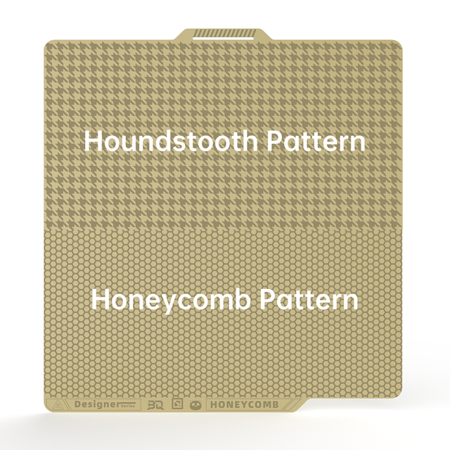 BIQU Panda BuildPlate Designer Series Dual-textured 3D Printing Build Plate with Honeycomb & Houndstooth Patterns for Bambu X1/P1/A1 Printers