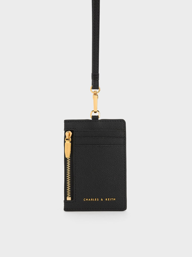 Black Side Zip Card Holder | CHARLES & KEITH