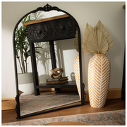 Black Arch & Flourish Wall Mirror
