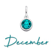 Silver Turquoise Cubic Zirconia Birthstone Charm - December - Z4212