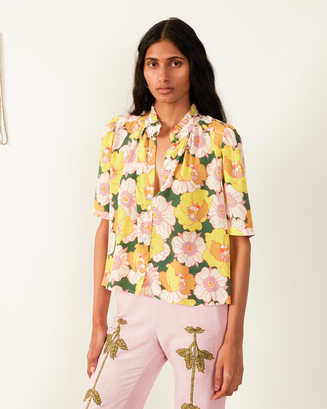 Winnie Citrus Blossom Silk Shirt