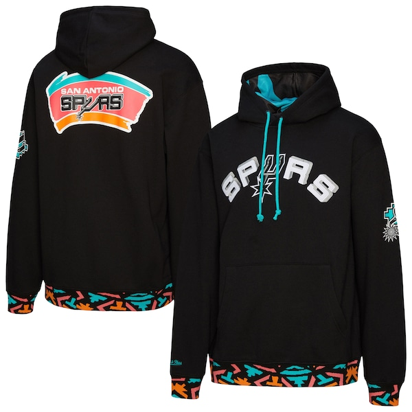 Unisex San Antonio Spurs Mitchell & Ness Black Vintage Heavyweight Hoodie