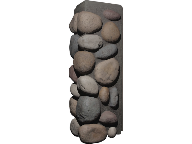 River Rock Faux Rock Outside Corner Tall- Interlocking