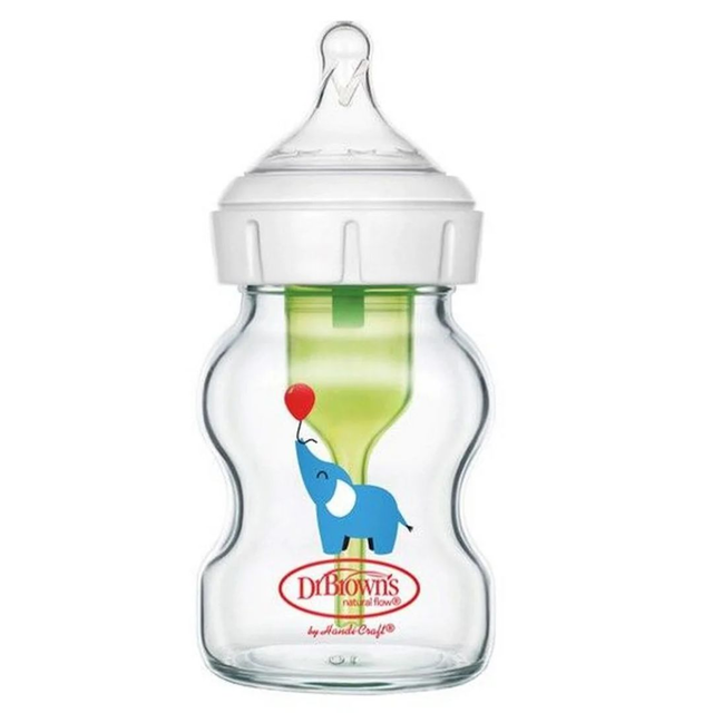 Dr Brown's OPTIONS+ Wide Neck Glass Feeding Bottle 150ml 1pk