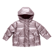 Girls Ruffle Pete Puffer - Vintage Rose Metallic