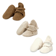 Cozie Fleece Baby Bootie 3 Pack - Heather Mocha/Khaki/Cream