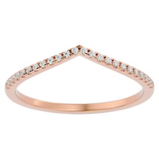 1/8 Carat Moissanite Wedding Band In 14 Karat Rose Gold