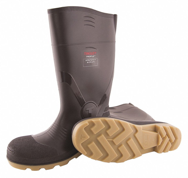 Rubber Boot: Composite Toe/Defined Heel/Non-Metallic/Oil-Resistant Sole/Waterproof, PVC, 6, 1 PR