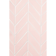 Blush Glossy Chevron Ceramic Tile 2x6