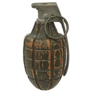 Original U.S. WWII Inert Wood & Aluminum MkII Pineapple Grenade “Shop Copy” Visual Training Aid from Aberdeen Proving Grounds