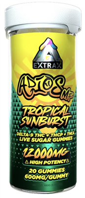 Delta Extrax Adios MF Tropical Sunburst D9/THCP/THCA Live Sugar Gummies 12,000MG $14.50
