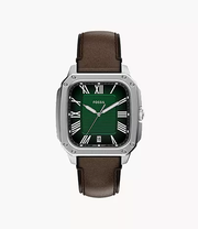Crosby Three-Hand Brown Leather Watch