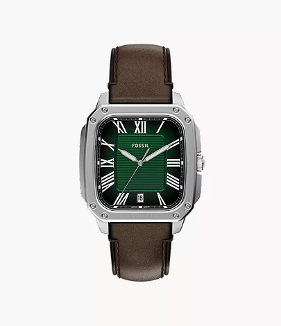 Crosby Three-Hand Brown Leather Watch