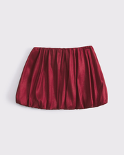 Mid Rise Bubble Hem Mini Skort