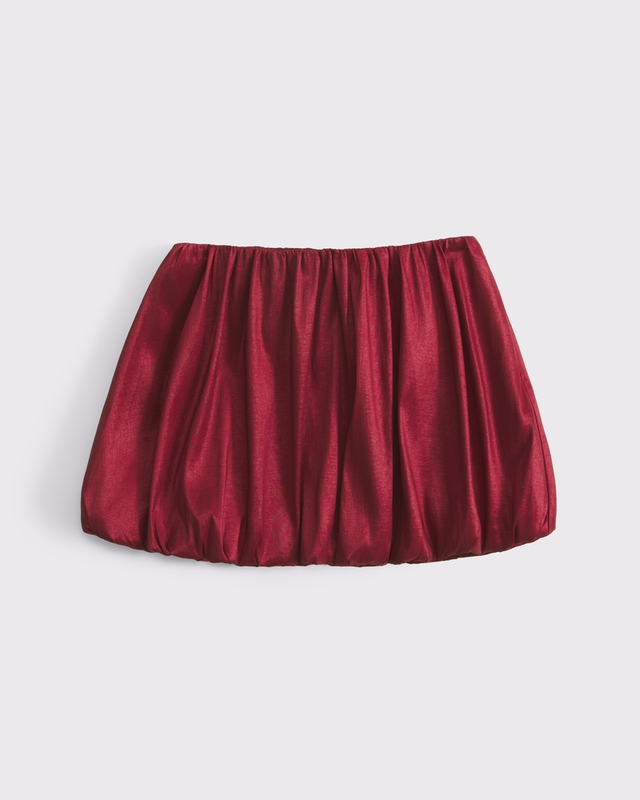 Mid Rise Bubble Hem Mini Skort