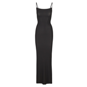 SOFT LOUNGE LONG SLIP DRESS | ONYX