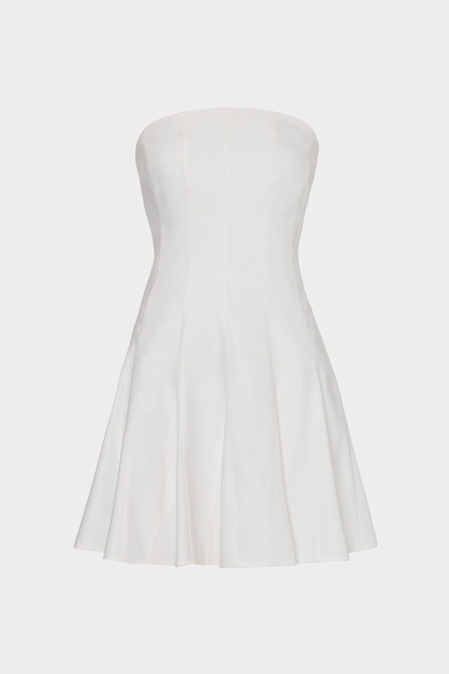 Cameron Solid Linen Strapless Dress