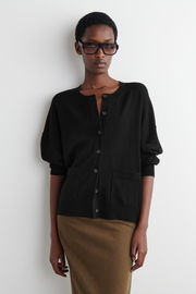 CARDIGAN GIROCOLLO IN LANA MERINO