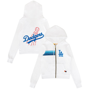 Unisex Los Angeles Dodgers Aviator Nation x MLB White Five-Stripe Tri-Blend Full-Zip Hoodie