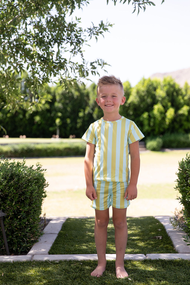 MINT + MUSTARD STRIPE | SHORT SET