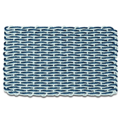 Navy & Seafoam Double Weave, Wicked Good Lobster Rope Doormat