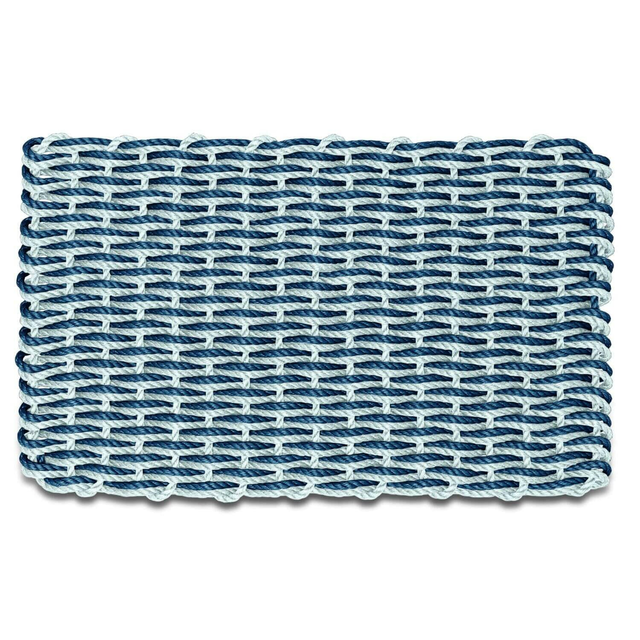Navy & Seafoam Double Weave, Wicked Good Lobster Rope Doormat
