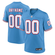 Men's Nike Light Blue Tennessee Titans Oilers Throwback Custom Game Jersey