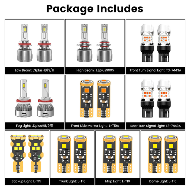 Fit for 2016-2021 Honda Civic LED Bulbs H11 9005 Interior Light bulbs Fit Sedan Coupe Hatchback