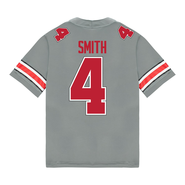 Ohio State Buckeyes Nike #4 Jeremiah Smith Student Athlete Gray Football Jersey