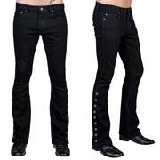 Hellraiser Side Button Jeans - Black