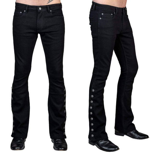 Hellraiser Side Button Jeans - Black