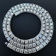 925S & VVS Moissanite 5mm Tennis Chain with Iced Out Sides