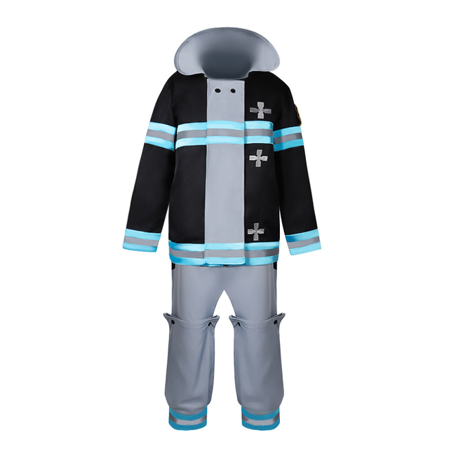 Fire Force 2025 Shinra Kusakabe Black Outfit Carnival Halloween Cosplay Costume