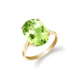 Green Amethyst Lucia Signature Ring in 9ct Gold