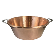 Mauviel M'PASSION Hammered Copper Jam Pan With Brushed Stainless Steel Handles, 14.5-Qt