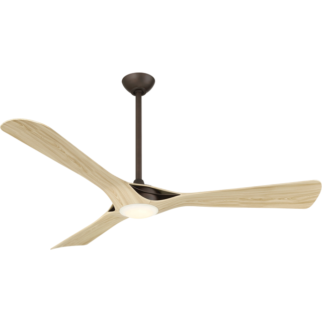 Bridge 60 inch Dark Bronze with White Oak with White Oak Blades Smart Ceiling Fan