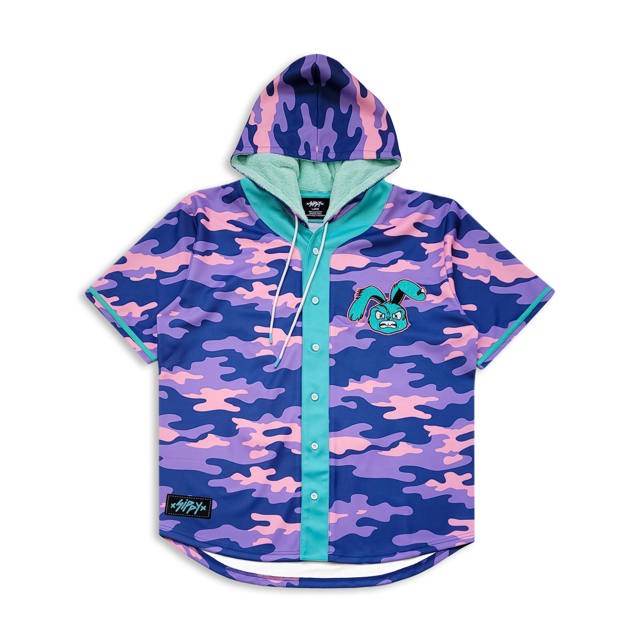 Sippy - Fluffy Bunny Hooded Baseball Jersey