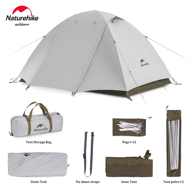Naturehike Camping Tent 2-3 People Waterproof Ultralight UPF50+ Outdoor Shelter