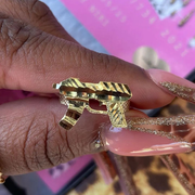 Gold Plated Diamond Cut Ring Personalized Engraved Ring 