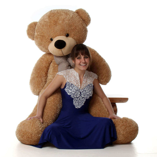 Shaggy Cuddles Soft and Huggable Giant Amber Teddy Bear 60in - Huge Teddy Bear Gift!