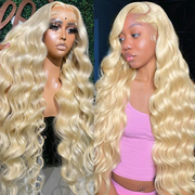 Lolly Overnight Shipping 32 34 inch Long 613 Blonde Lace Front Wig Body Wave Human Hair Wigs