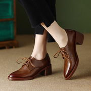 CHIKO Sauda Round Toe Block Heels Oxfords Shoes